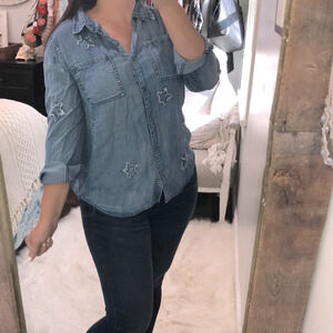 Velvet Heart size medium chambray star print top